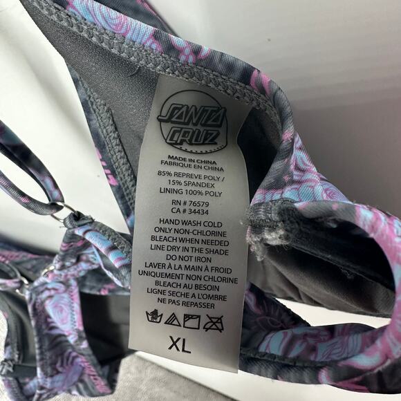 Santa Cruz Bikini‎ Top XL Skeleton Scorpion Underwire - Picture 3 of 4